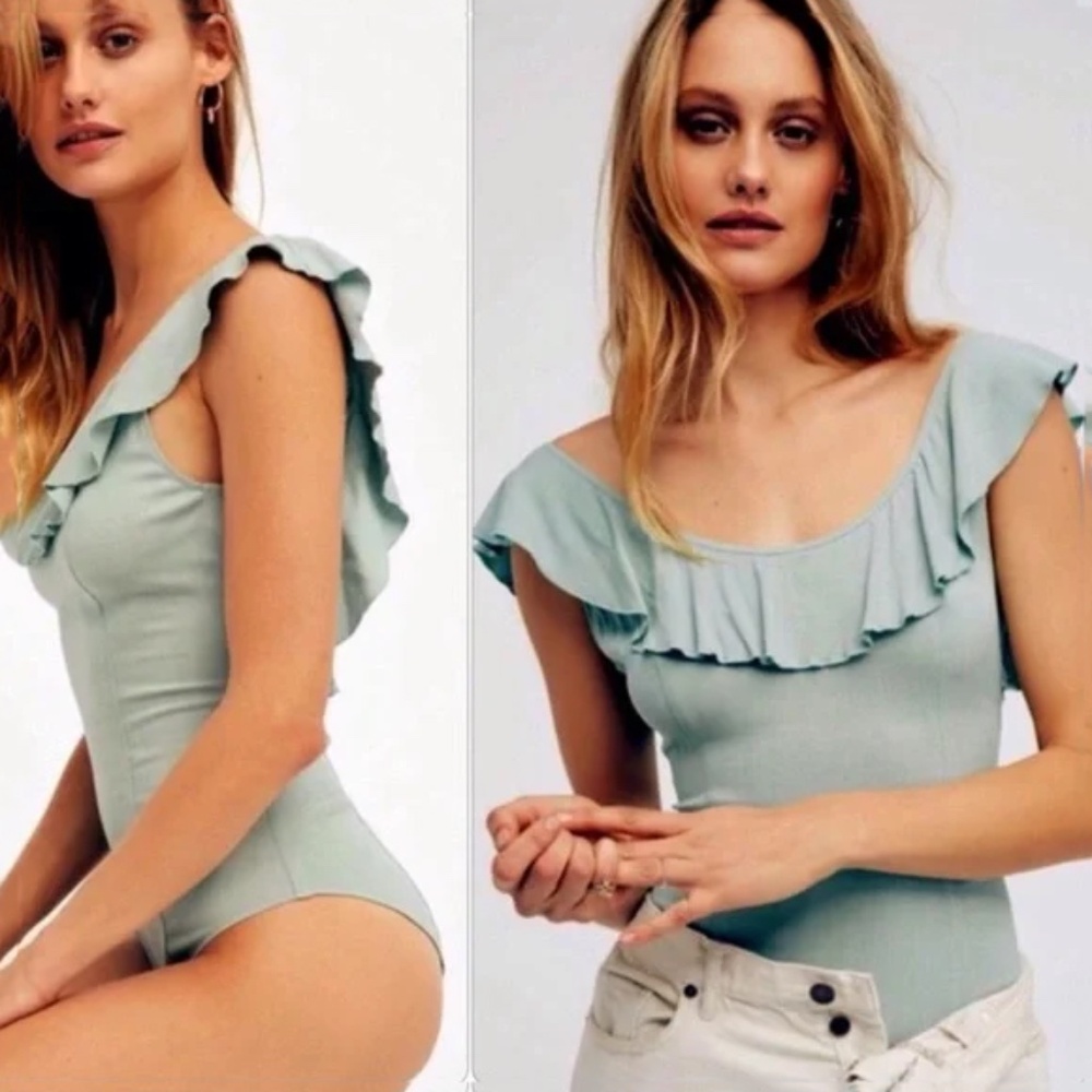 Free People Intimately Uh Huh Ruffle Bodysuit - Size Medium
